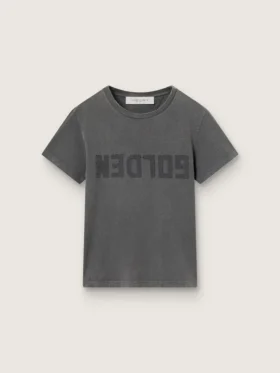 Τ-shirt με φθαρμένη εμφάνιση και στενή γραμμή σε ανθρακί χρώμα