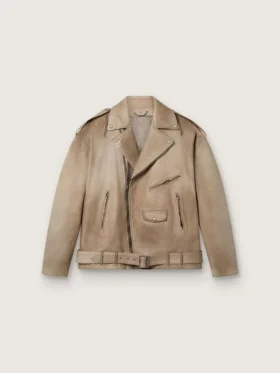 Unisex δερμάτινο μπουφάν, επεξεργασμένο και βαμμένο στο χέρι