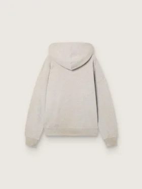 Unisex φούτερ με κουκούλα από γκρι βαμβάκι με vintage τύπωμα σημαίας