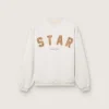Unisex φούτερ «Star» από γκρι μελανζέ βαμβάκι με κεντημένο το λογότυπο «Star»