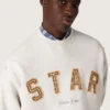 Unisex φούτερ «Star» από γκρι μελανζέ βαμβάκι με κεντημένο το λογότυπο «Star»