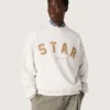 Unisex φούτερ «Star» από γκρι μελανζέ βαμβάκι με κεντημένο το λογότυπο «Star»