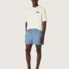 Unisex λευκό βαμβακερό Pουκάμισο Resort με τύπωμα και λογότυπο