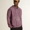 Unisex μωβ βαμβακερό φούτερ με τύπωμα στο μπροστινό μέρος