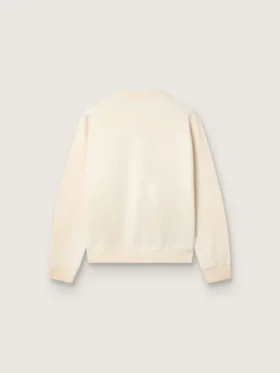 Unisex βαμβακερό φούτερ Star σε vintage λευκό χρώμα με κεντημένα μπάλωμα VCE