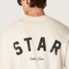 Unisex βαμβακερό T-shirt «Star» σε vintage λευκό χρώμα με μαύρη εκτύπωση στην πλάτη