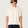 Unisex βαμβακερό T-shirt «Star» σε vintage λευκό χρώμα με μαύρη εκτύπωση στην πλάτη