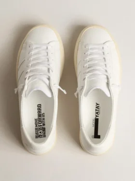 Yatay Model 1B: βιώσιμα πάνινα Sneakers με λευκό βιολογικής προέλευσης επάνω μέρος και λευκό Y